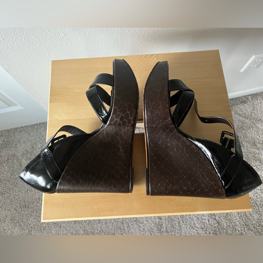 Vintage Colin Robertson Leather Wedge Sandals - Picture 8 of 12